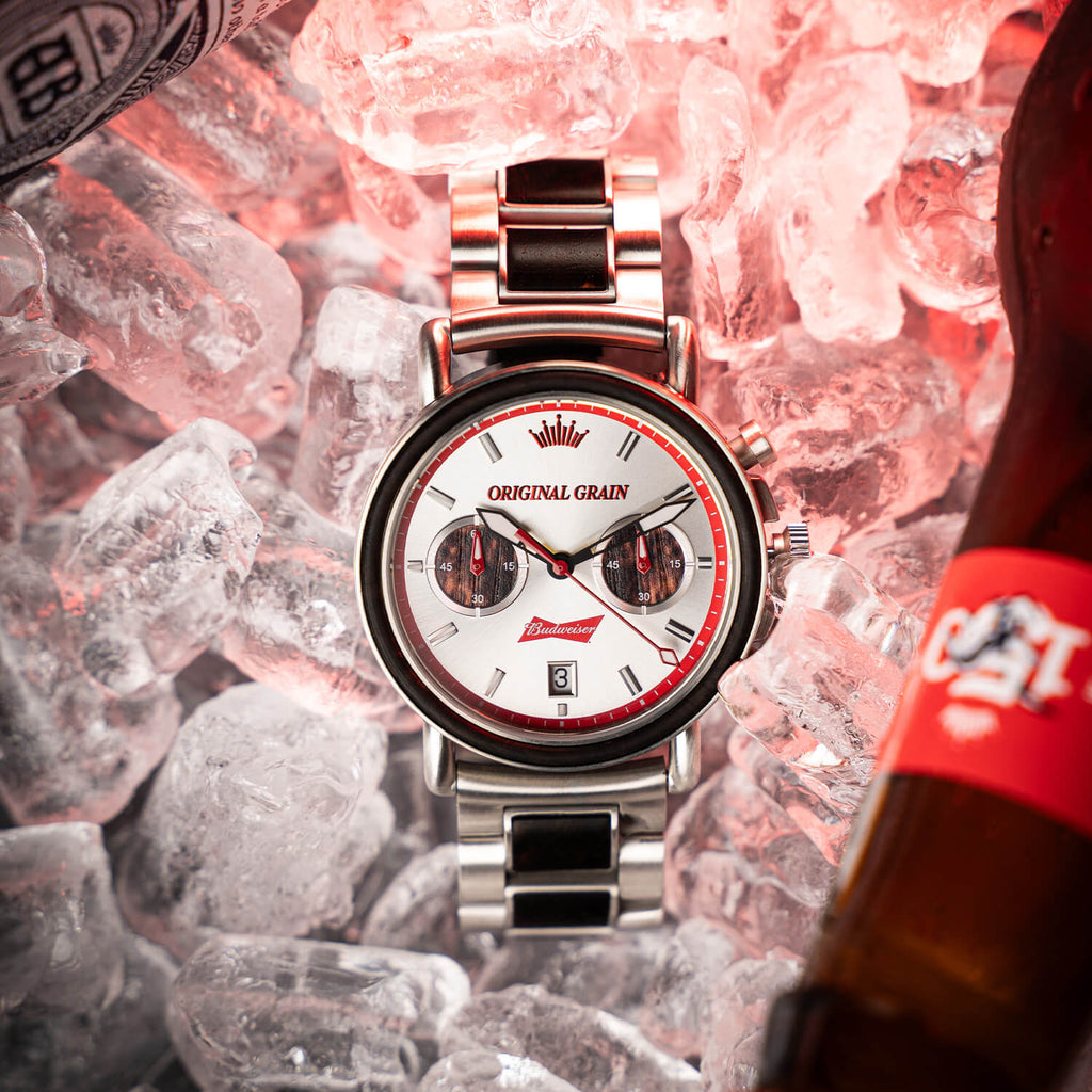 Budweiser King of Beers Silver Chrono 44mm