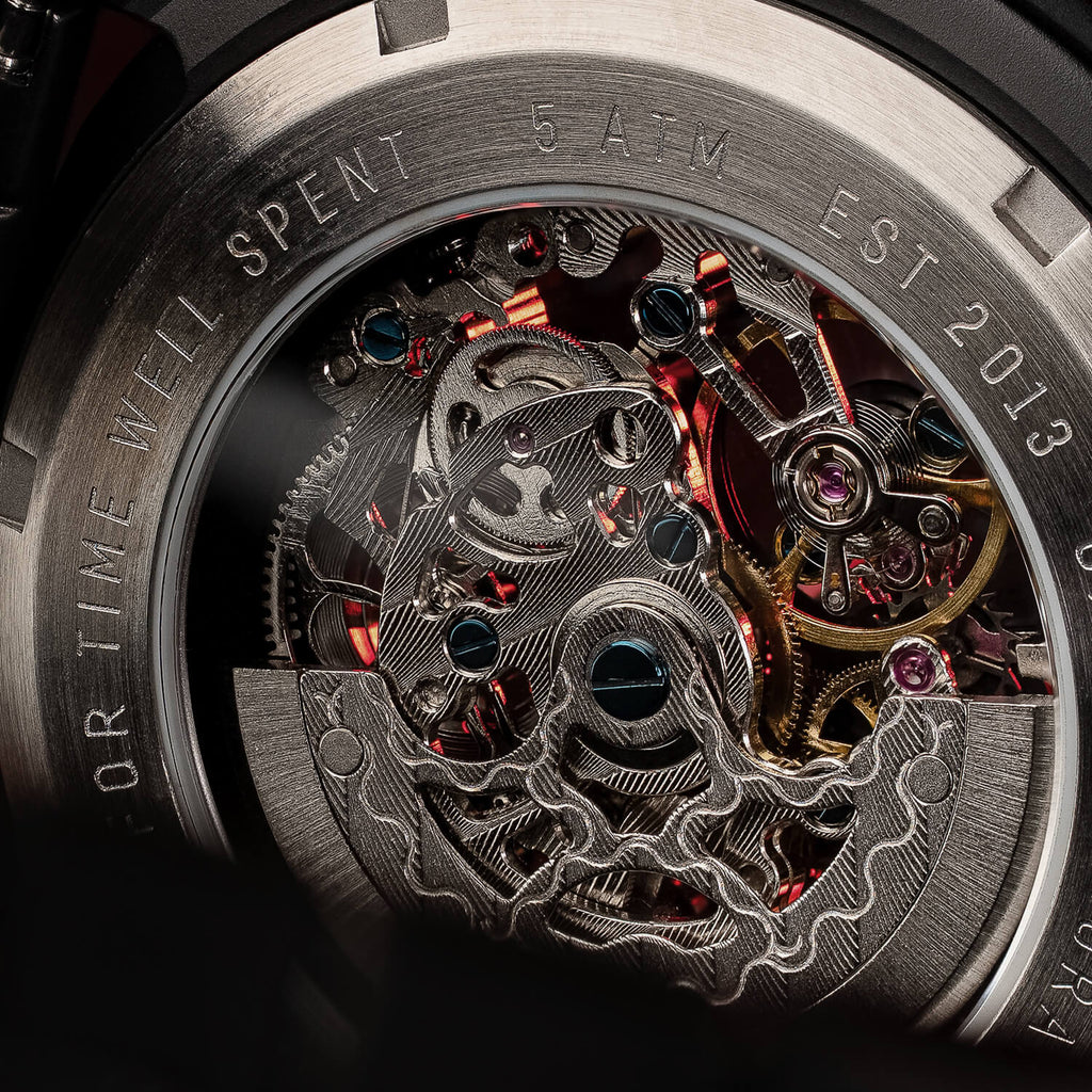 Burlwood Black Rugged Auto 44mm