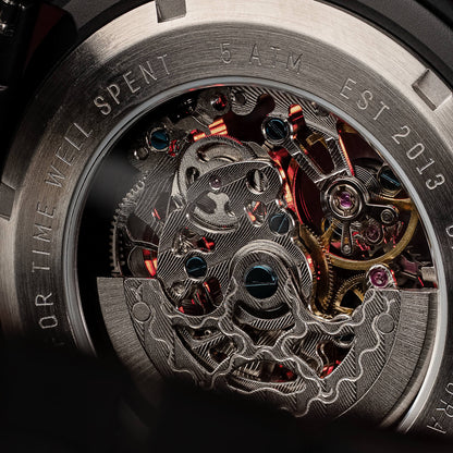 Burlwood Black Rugged Auto 44mm