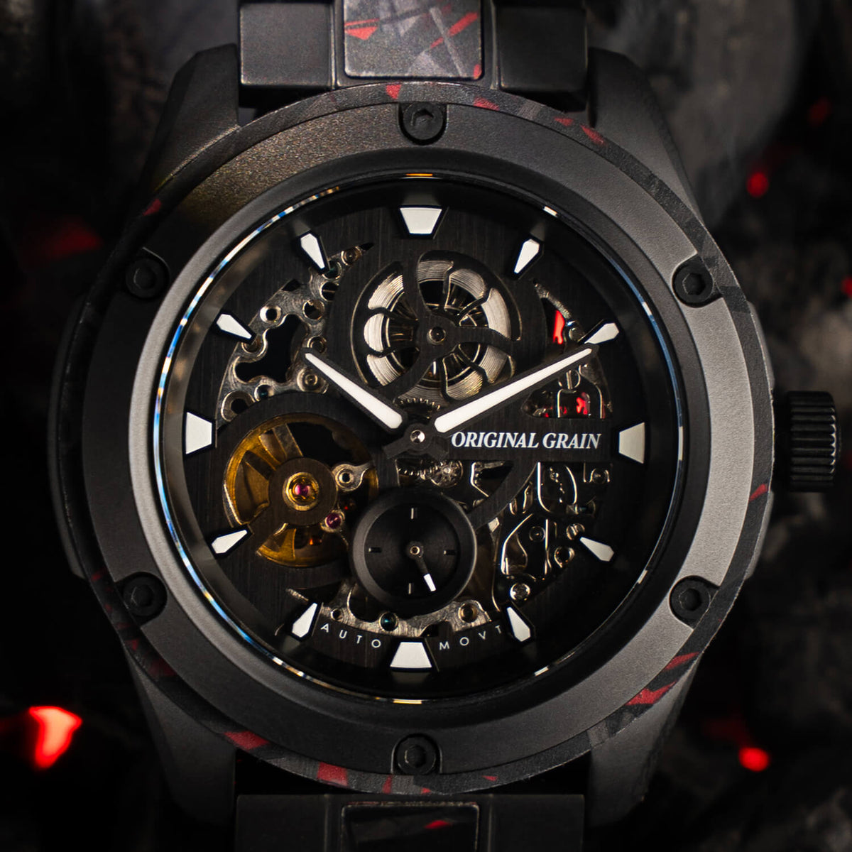 Forest Fire Red Rugged Auto 45mm