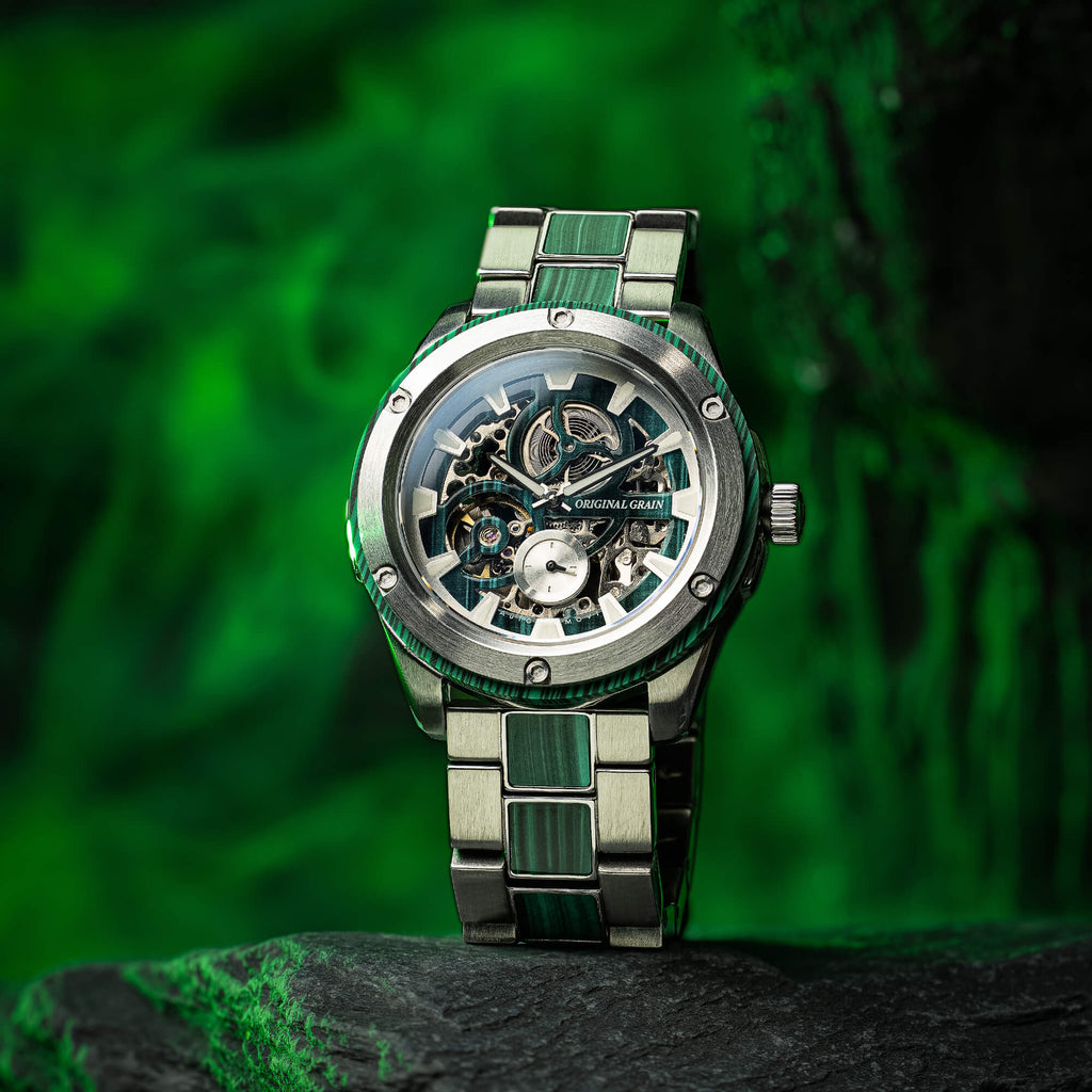 Malachite Rugged Silver Automatic 45mm