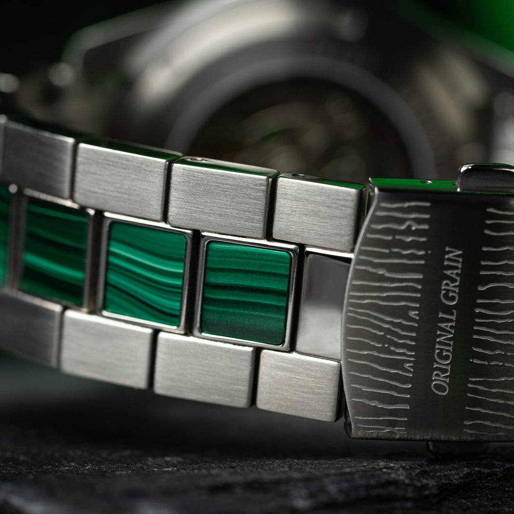 Malachite Rugged Silver Automatic 45mm
