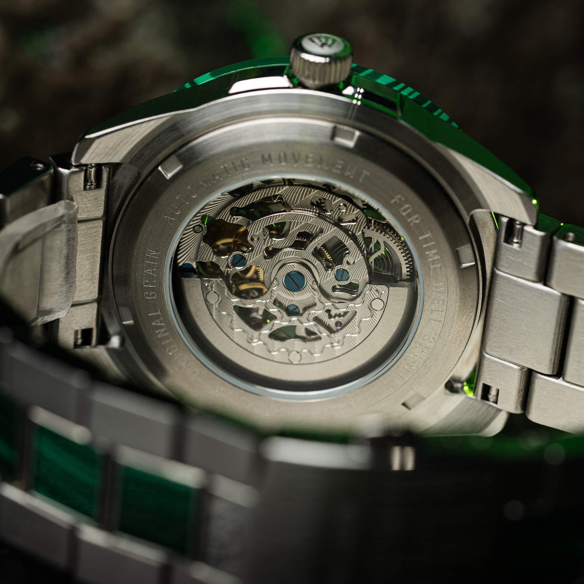 Malachite Rugged Silver Automatic 45mm
