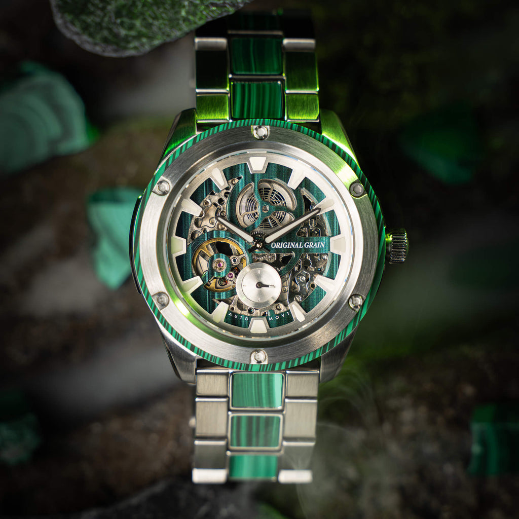 Malachite Rugged Silver Automatic 45mm
