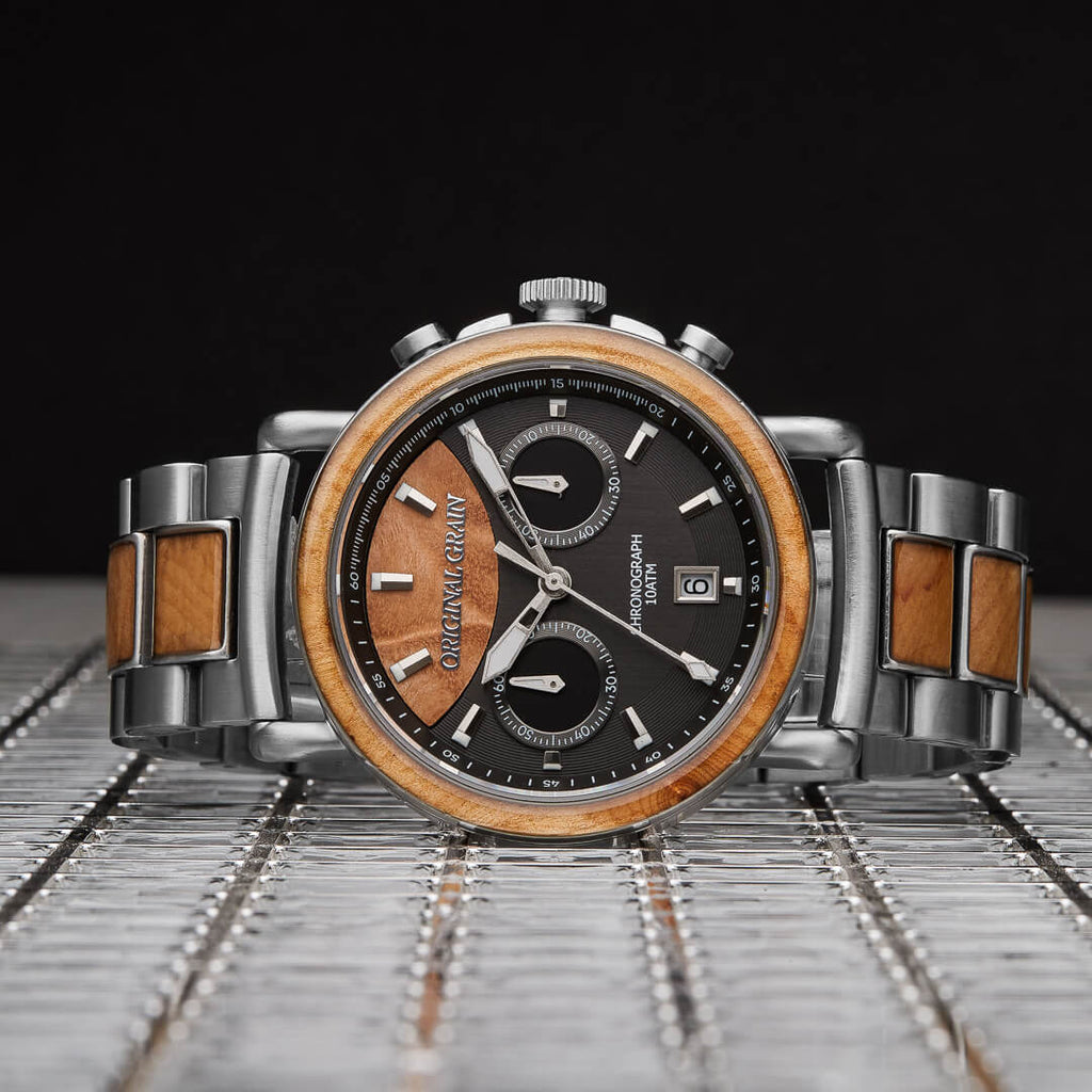 Burlwood Silver Chrono 44mm