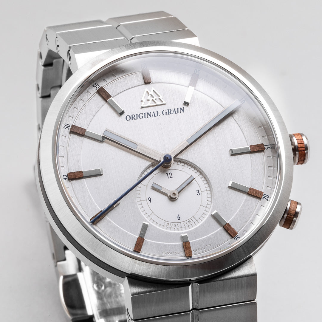 Walnut Silver Sport Minmal 43mm