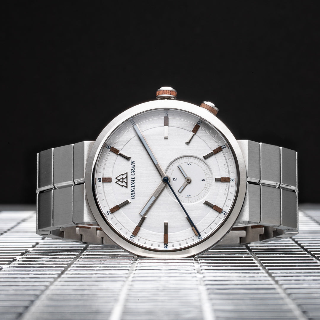 Walnut Silver Sport Minmal 43mm